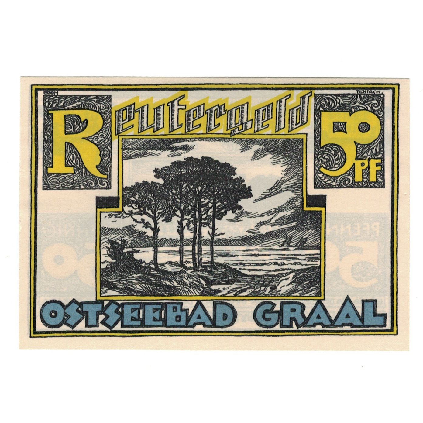 Banconote, Germania, Graal Badeverwaltung, 50 Pfennig, paysage 1, 1922