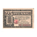 Banknote, Germany, Bitburg Stadt, 25 Pfennig, château, 1920, 1920-04-01
