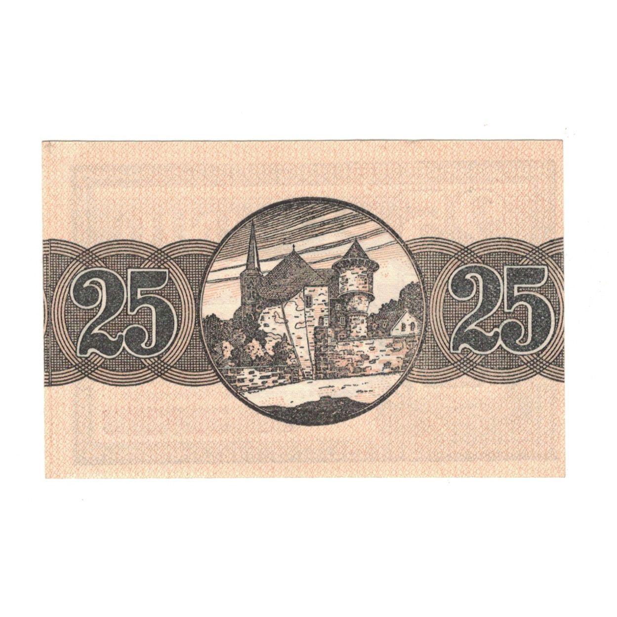 Banknote, Germany, Bitburg Stadt, 25 Pfennig, château, 1920, 1920-04-01