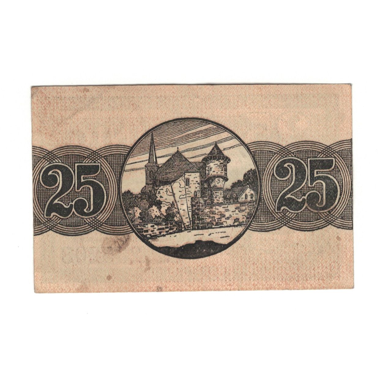 Billet, Allemagne, Bitburg Stadt, 25 Pfennig, chateau 1, 1920, 1920-04-01, SUP