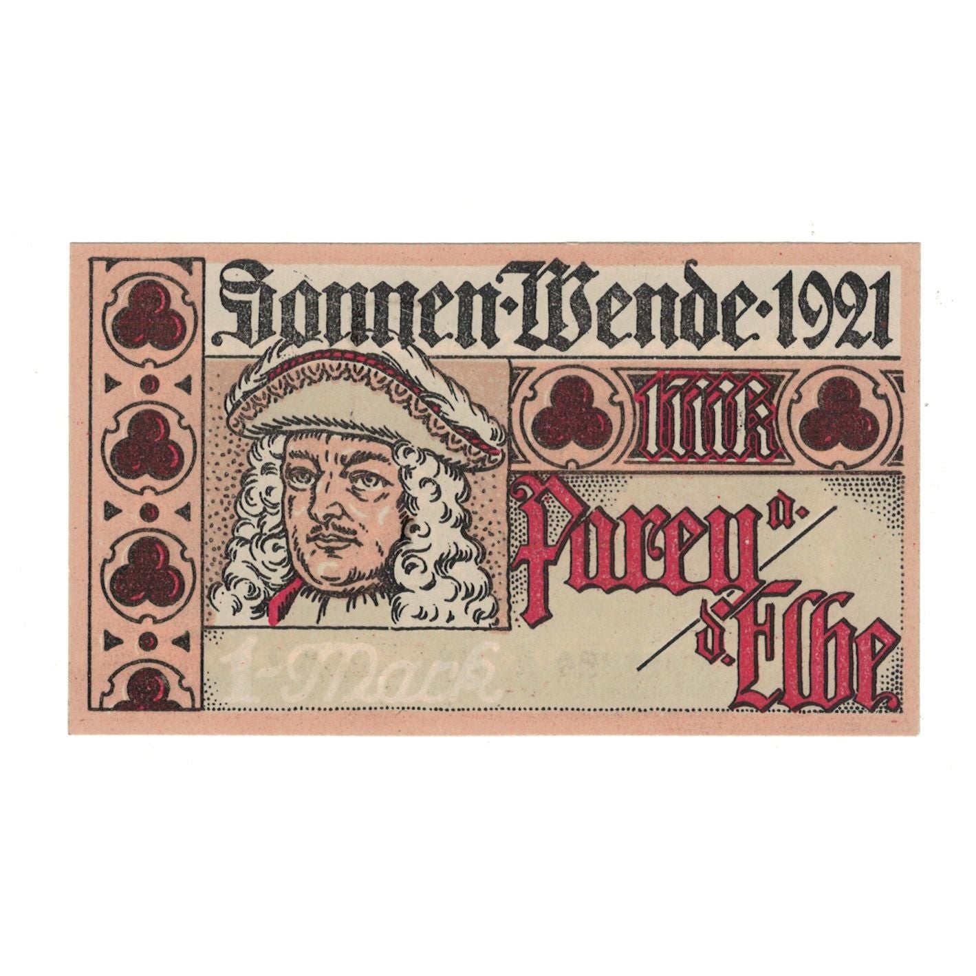 Billete, Alemania, Parey a.d. Elbe Spar und Creditbank, 1 Mark, Texte, 1921