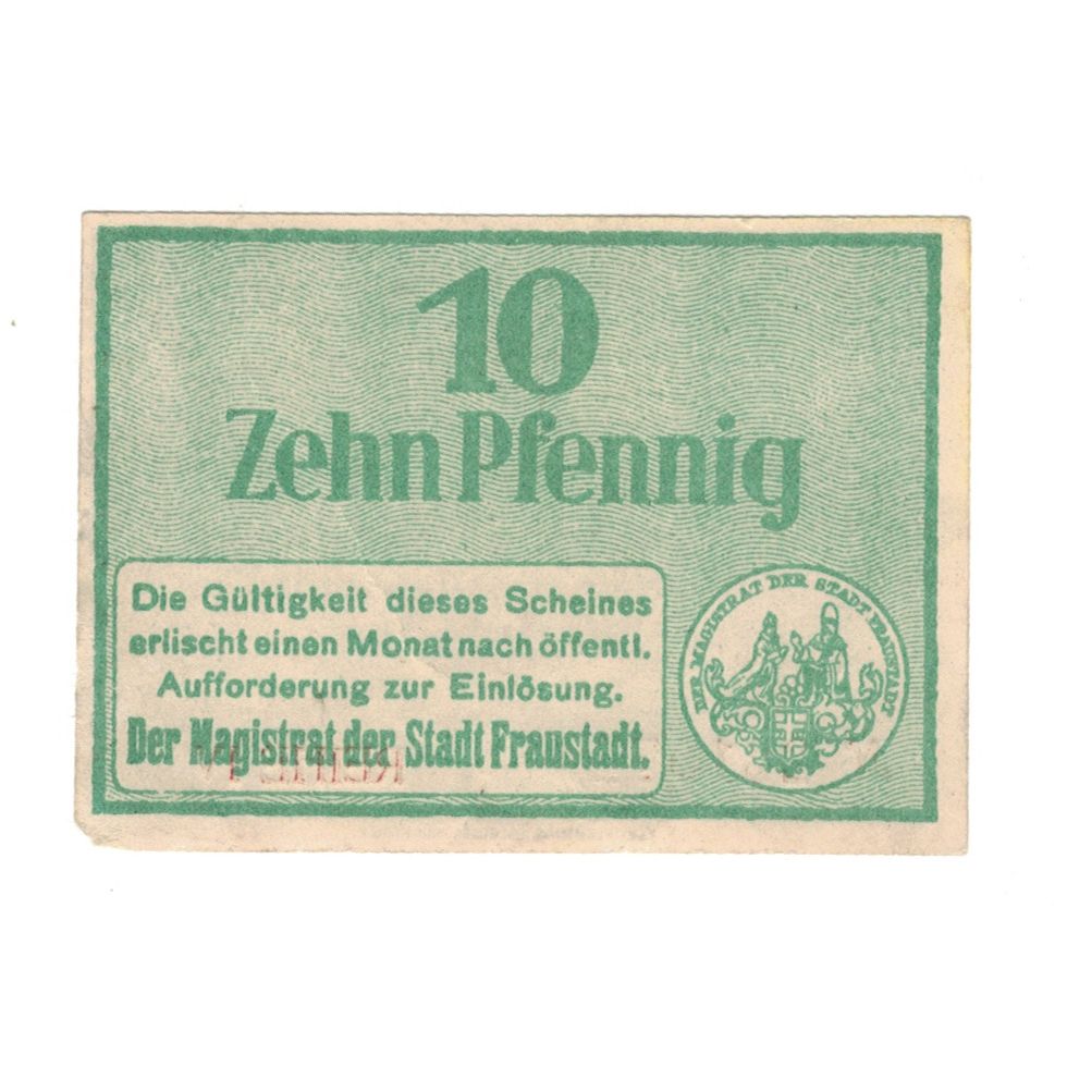 Banknote, Germany, Fraustadt Stadt, 10 Pfennig, valeur faciale, 1917, AU(55-58)