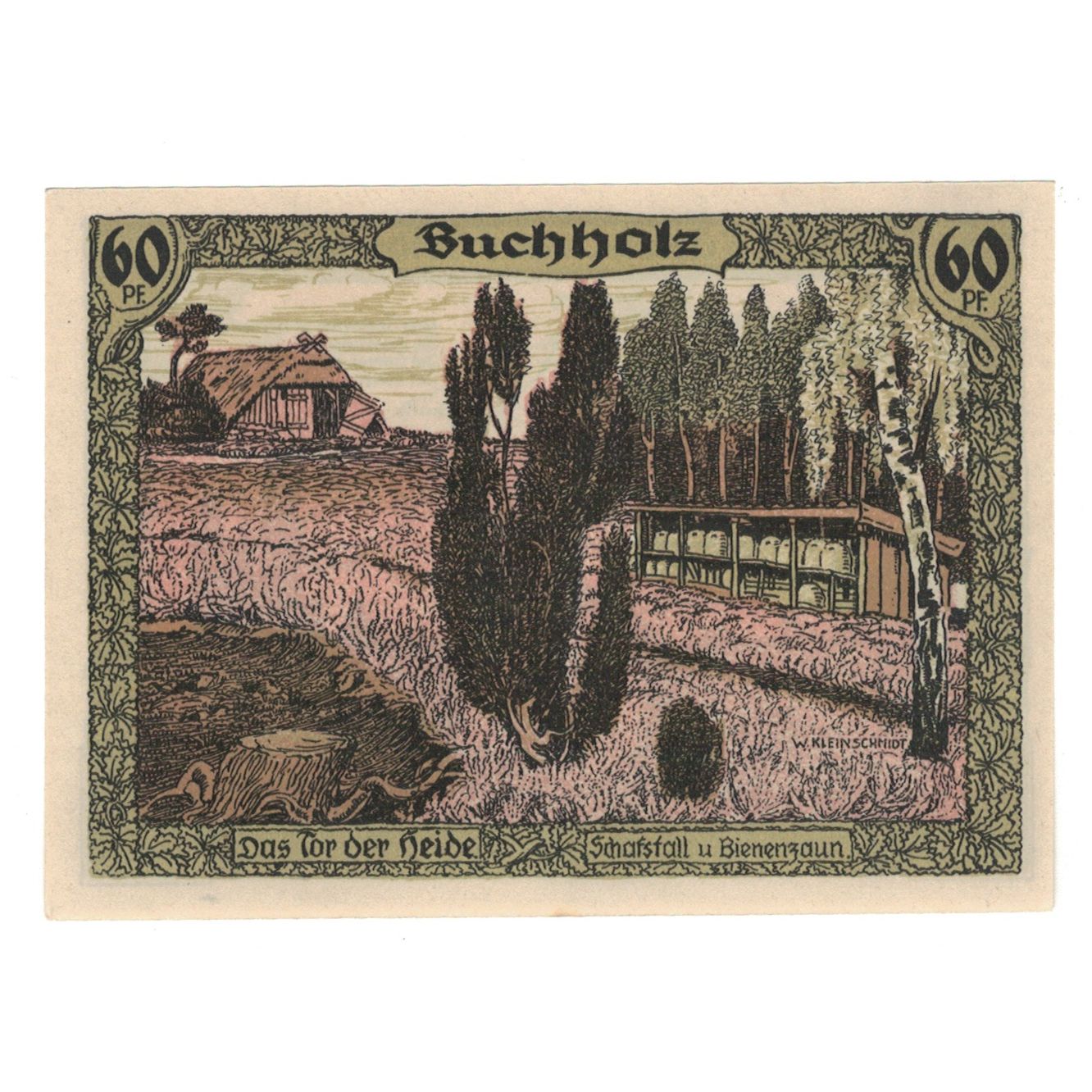 Biljet, Duitsland, Soltau Heimatbund Lohengau, 60 Pfennig, jardin, 1921, SUP