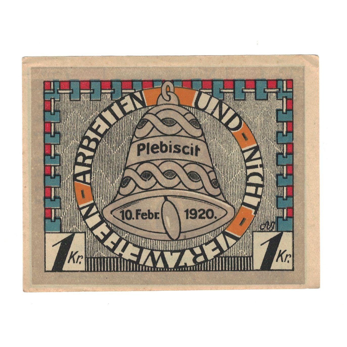 Geldschein, Deutschland, Augustenburg Stadt, 1 Mark, Texte, 1920, 1921-10-15