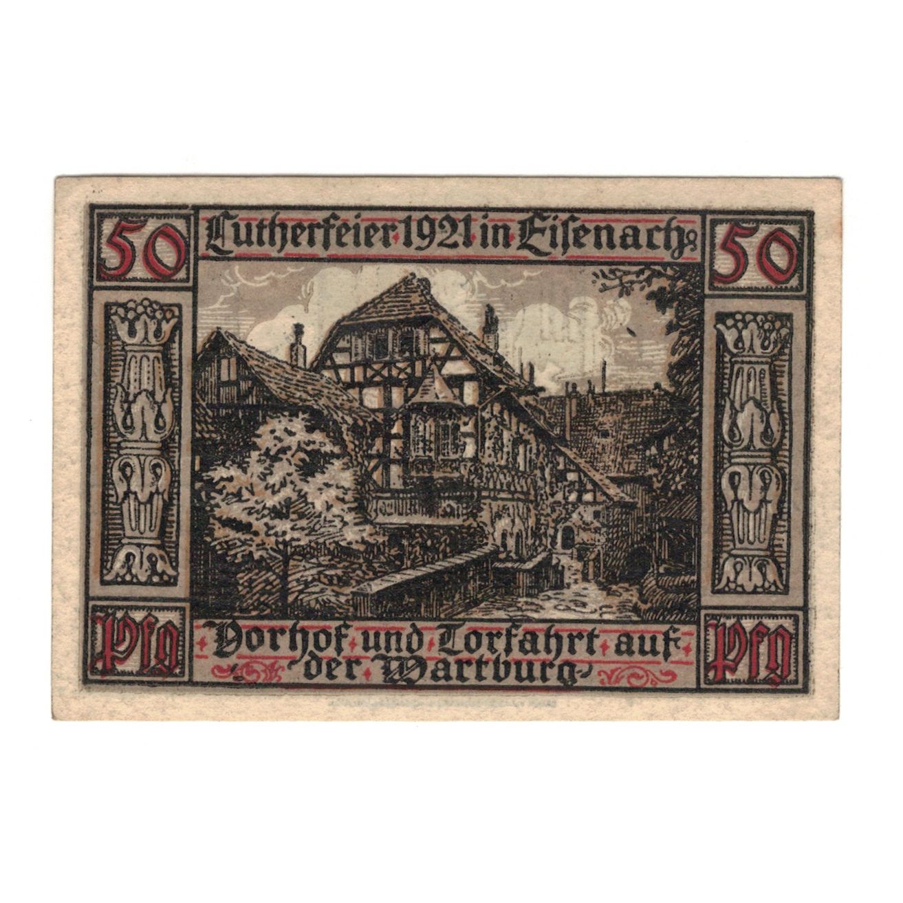 Banknote, Germany, Eisenach Stadt, 50 Pfennig, Batiment, 1921, 1921-05-31