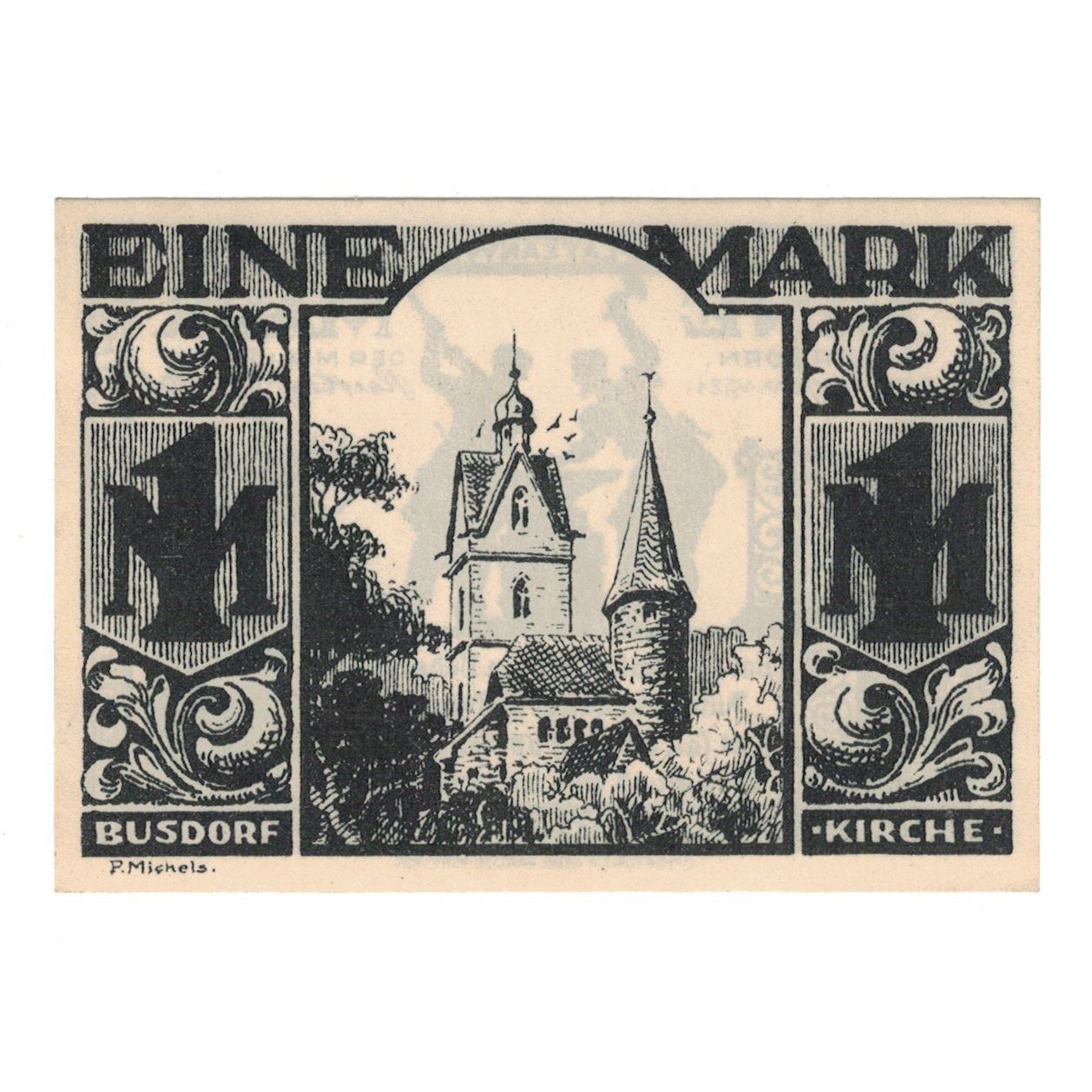 Banknote, Germany, Paderborn Evangelische Kirchenkasse, 1 Mark, Eglise, 1921