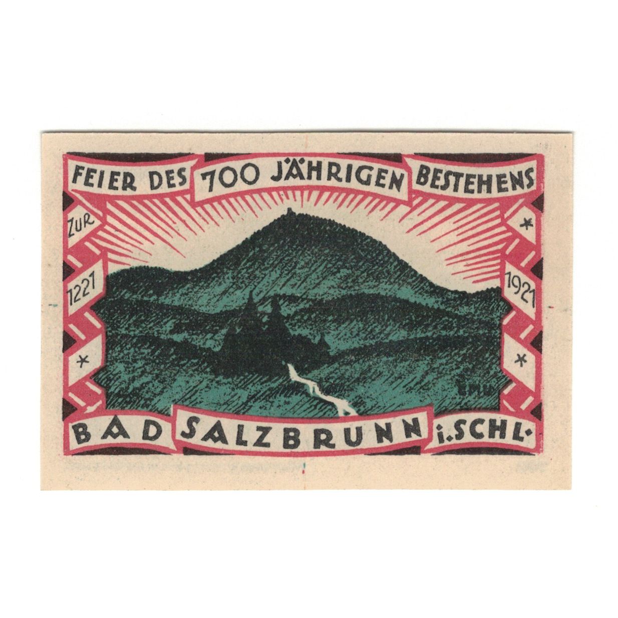 Banknote, Germany, Ober-Salzbrunn Gemeinde, 50 Pfennig, paysage, 1921
