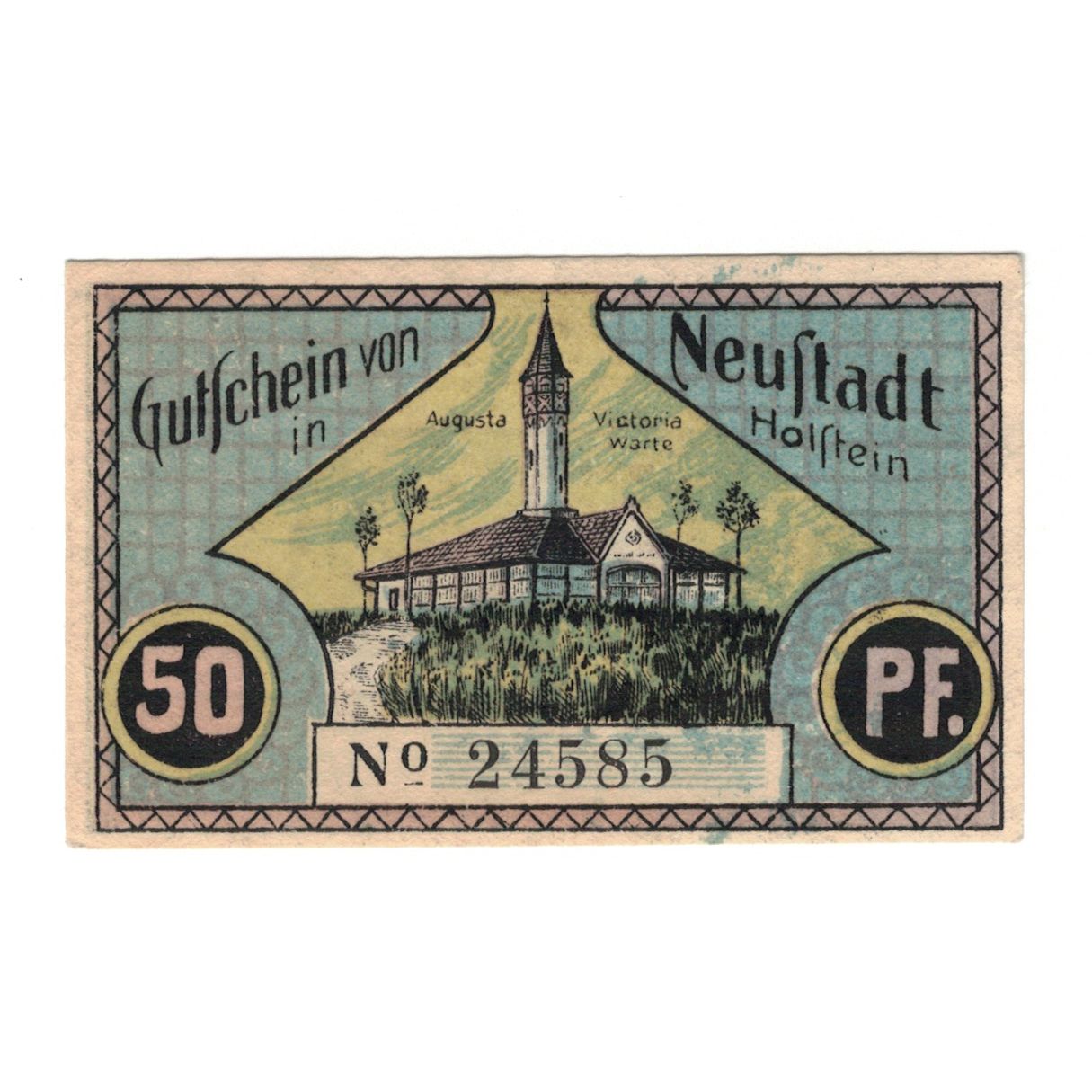 Banknote, Germany, Neustadt i. Holstein Stadt, 50 Pfennig, Eglise, 1921