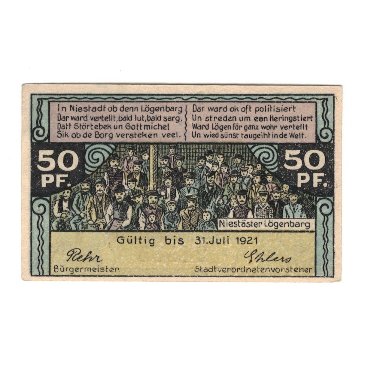 Banknote, Germany, Neustadt i. Holstein Stadt, 50 Pfennig, Eglise, 1921