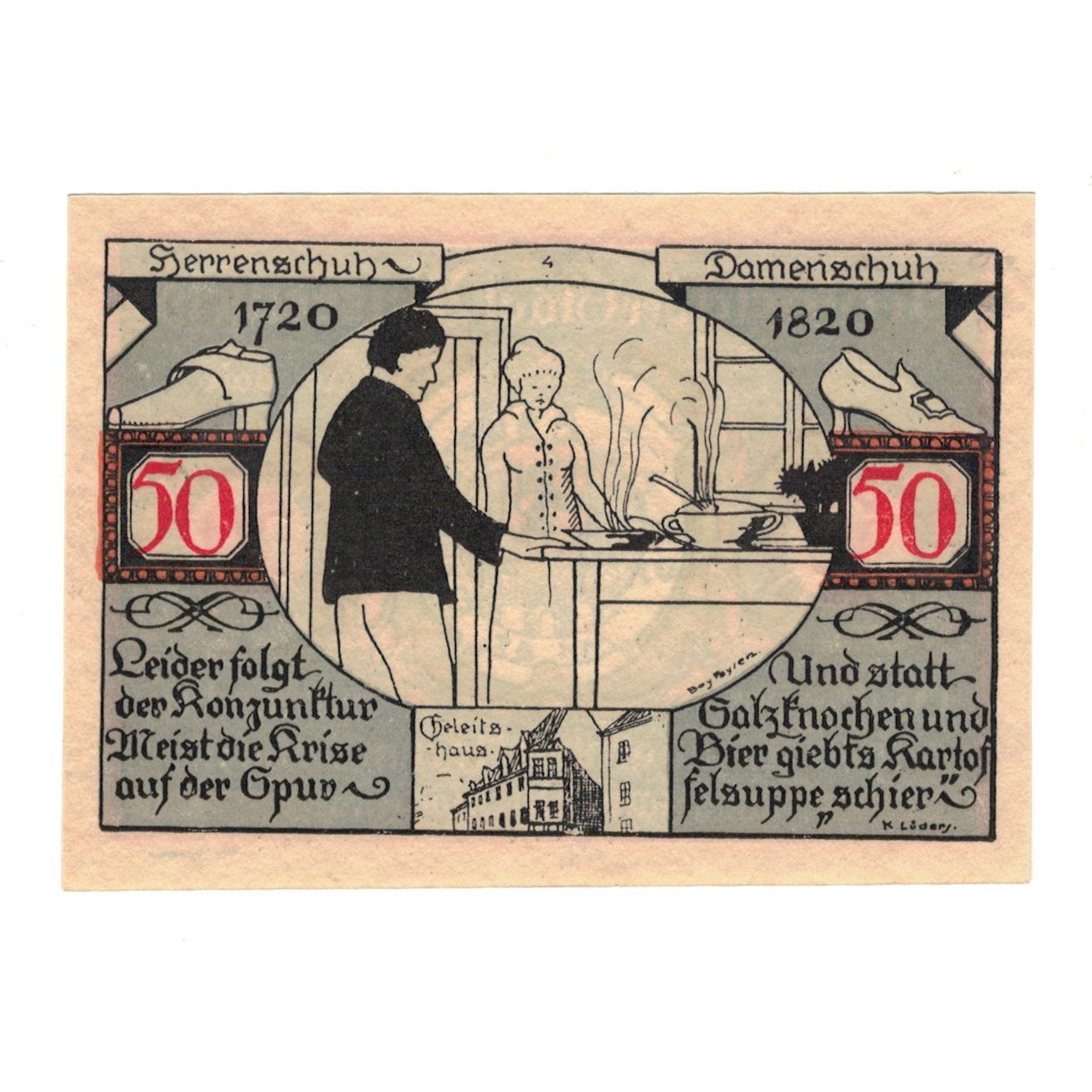 Banknote, Germany, Weissenfels Stadt, 50 Pfennig, personnage 2, 1921