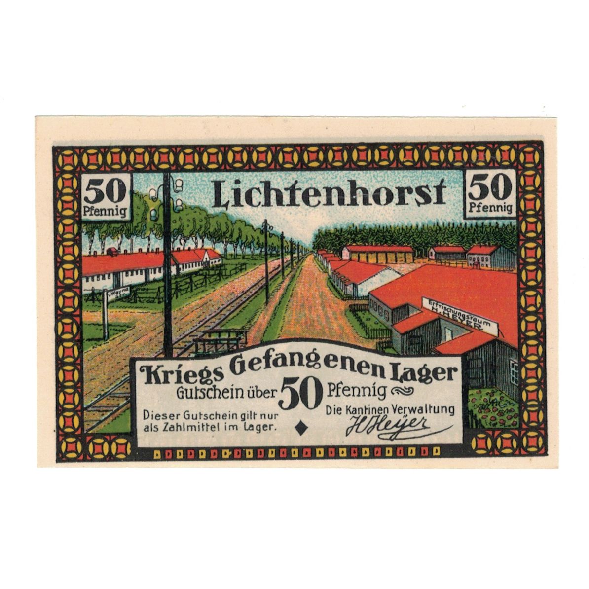 Banknote, Germany, Lichtenhorst, 50 Pfennig, personnage, UNC(65-70), Mehl:797.1