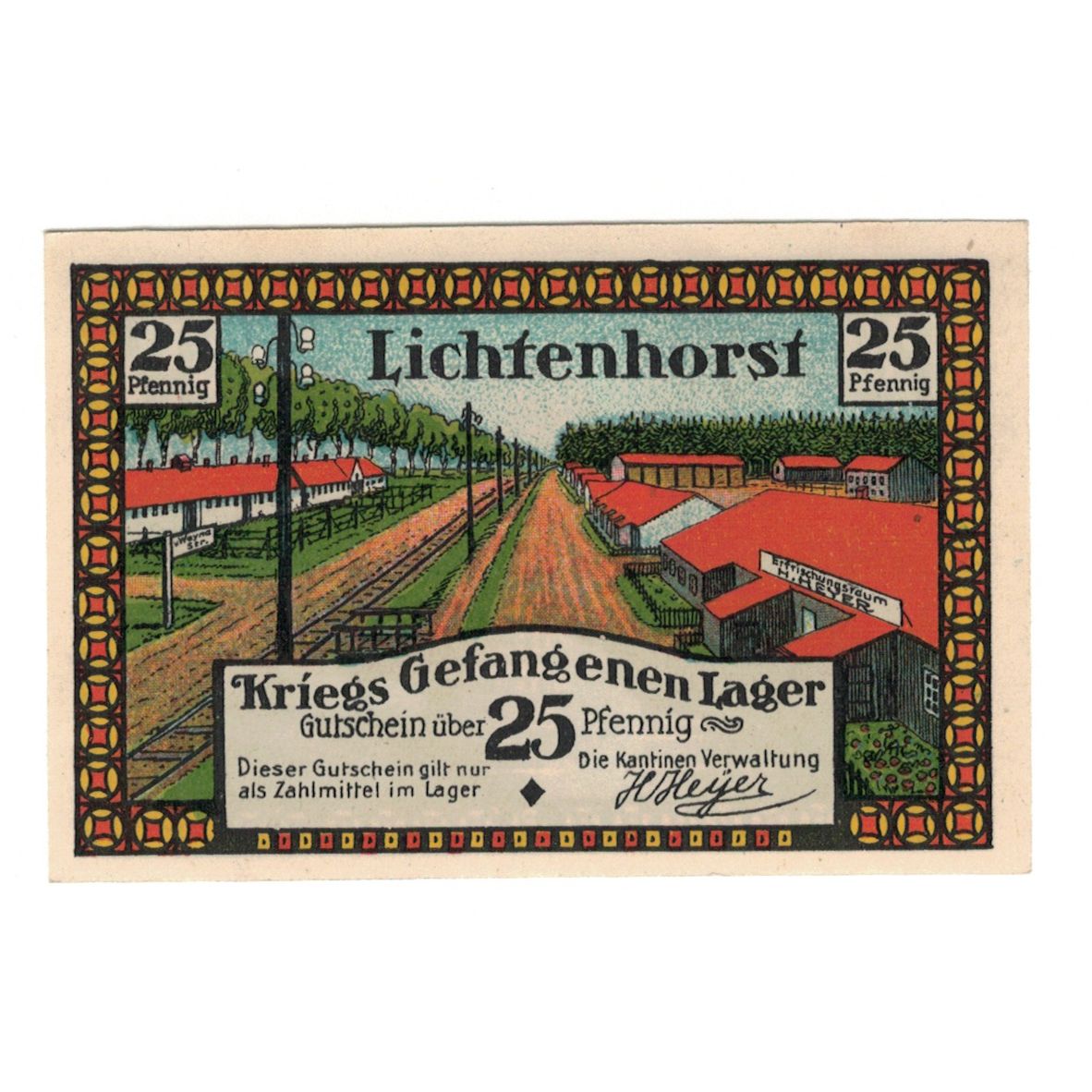 Banknote, Germany, Lichtenhorst, 25 Pfennig, personnage, UNC(65-70), Mehl:797.1