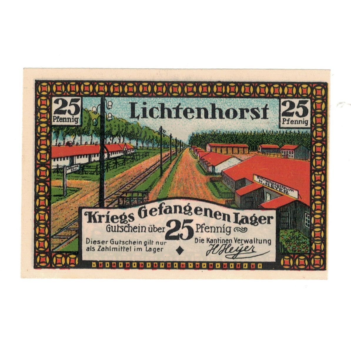 Banknote, Germany, Lichtenhorst, 25 Pfennig, Animaux, UNC(65-70), Mehl:797.1