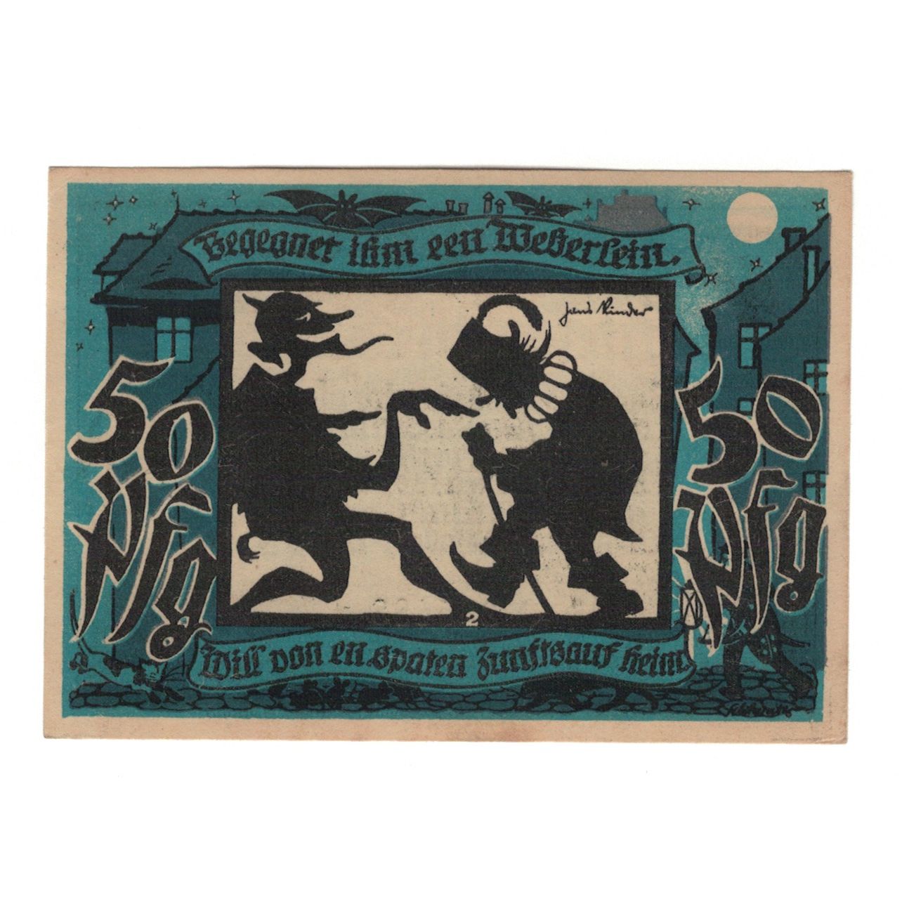 Banknote, Germany, Lichtenstein Callnberg, 50 Pfennig, personnage, 1921