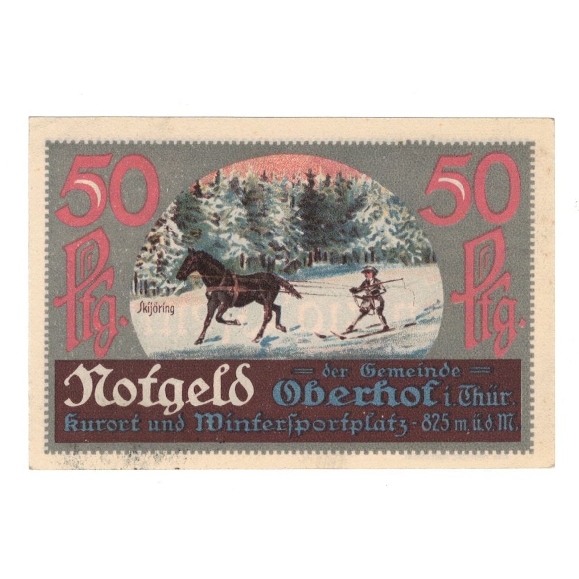 Banknote, Germany, Oberhof Gemeinde, 50 Pfennig, personnage 1, 1921, 1921-10-01