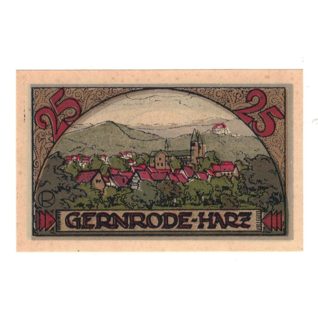 Banknote, Germany, Gernrode a.H. Stadt, 25 Pfennig, paysage, 1921, 1921-05-09