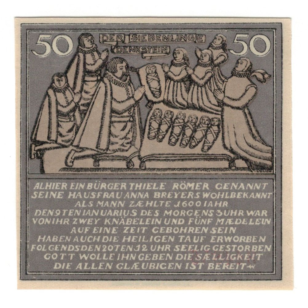 Banconote, Germania, Hameln Stadt, 50 Pfennig, personnage, 1921, 1921-09-01