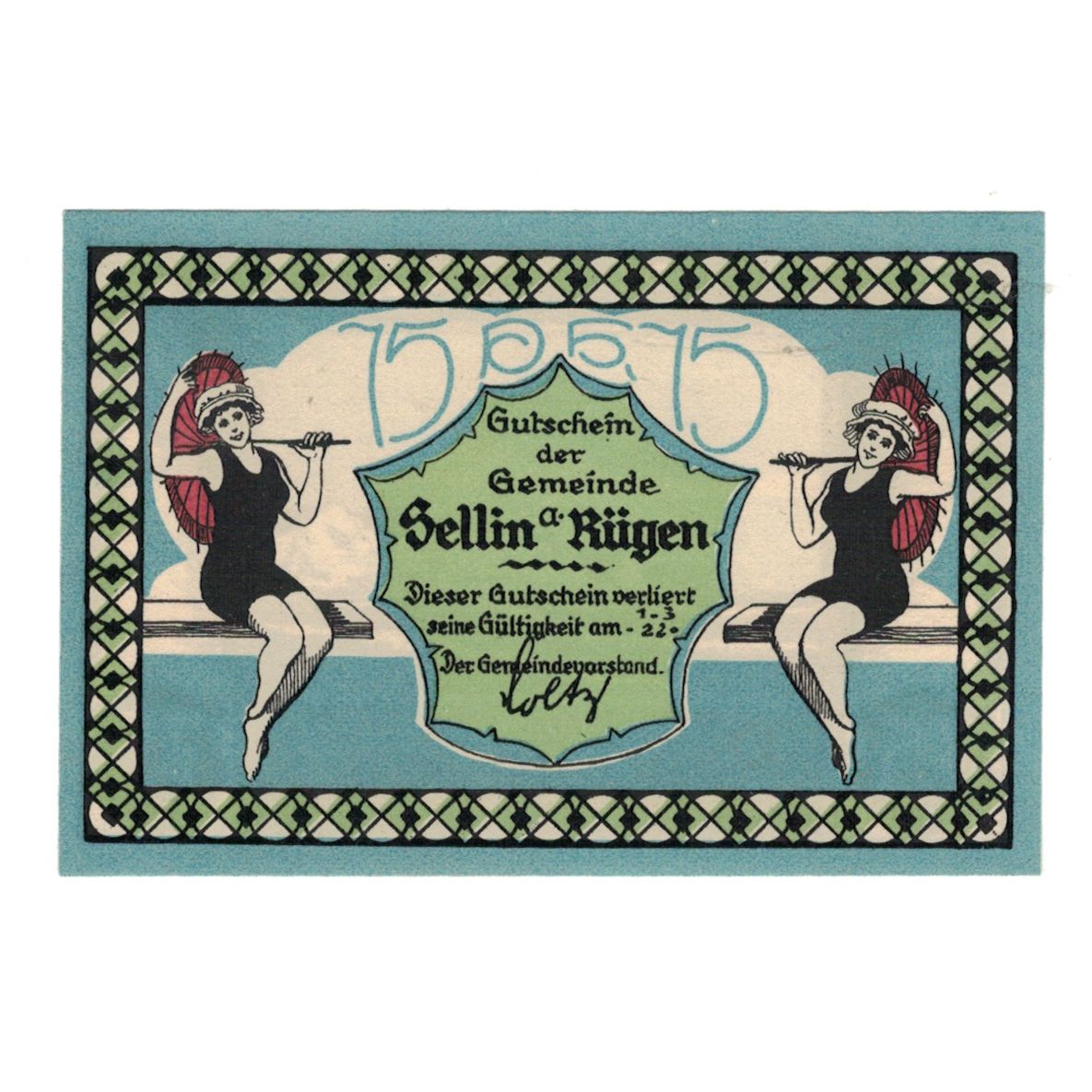 Banknote, Germany, Sellin a. Rugen Gemeinde, 75 Pfennig, mer, 1922, 1922-03-01