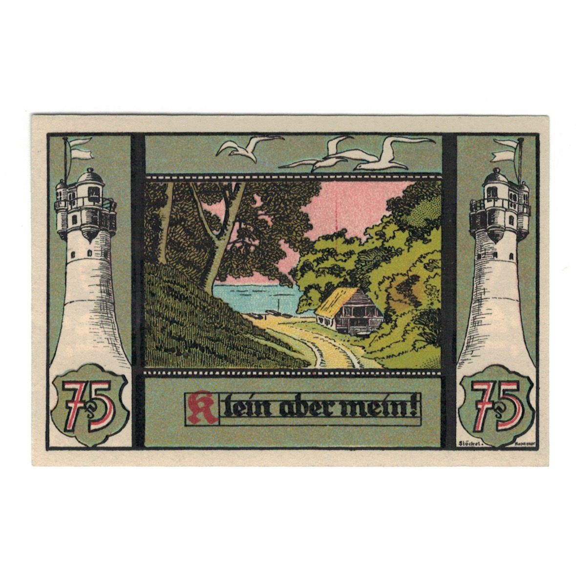 Banknote, Germany, Sellin a. Rugen Gemeinde, 75 Pfennig, paysage, 1922
