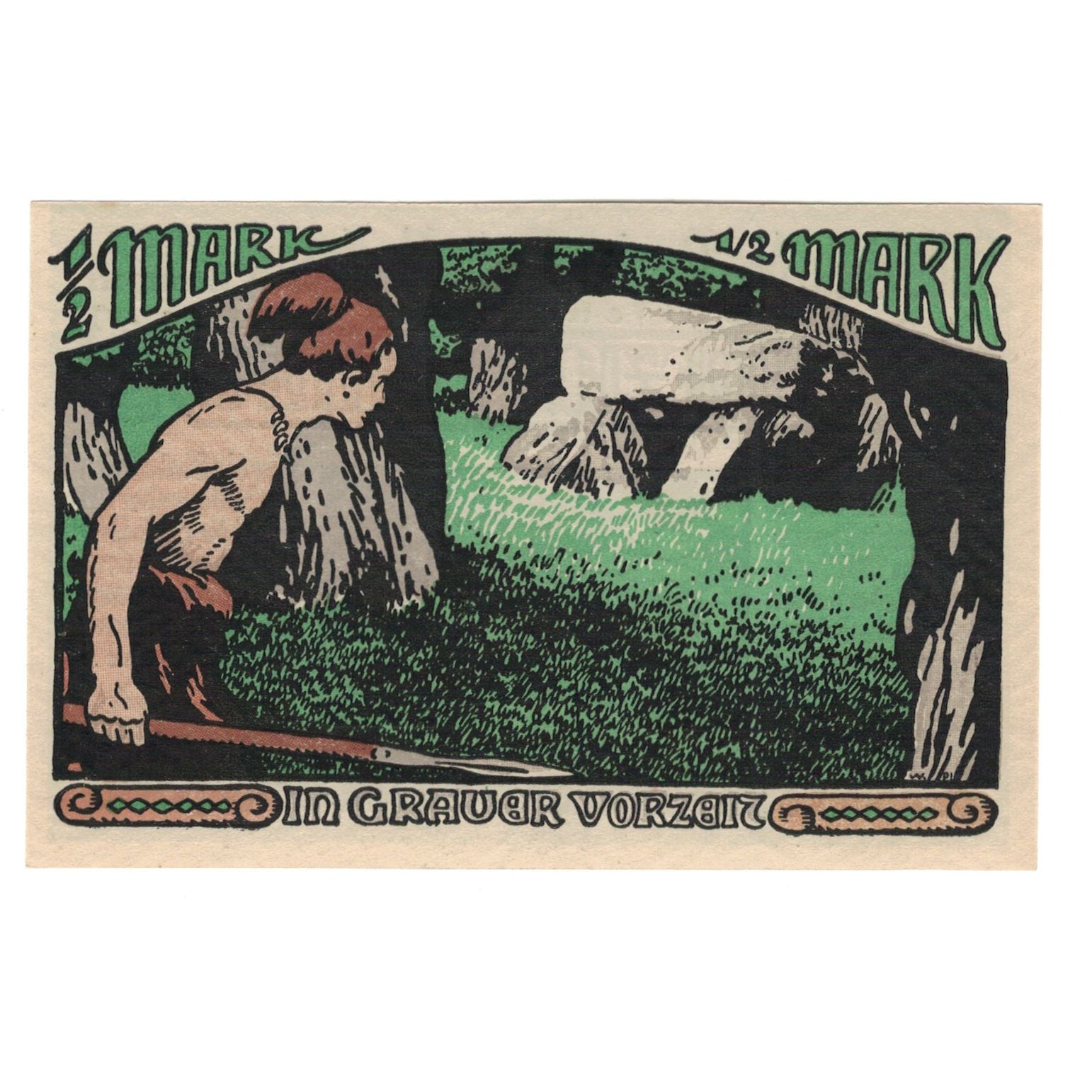 Banknote, Germany, Stuttgart Verein Naturschutzpark e.V., 1/2 Mark, personnage