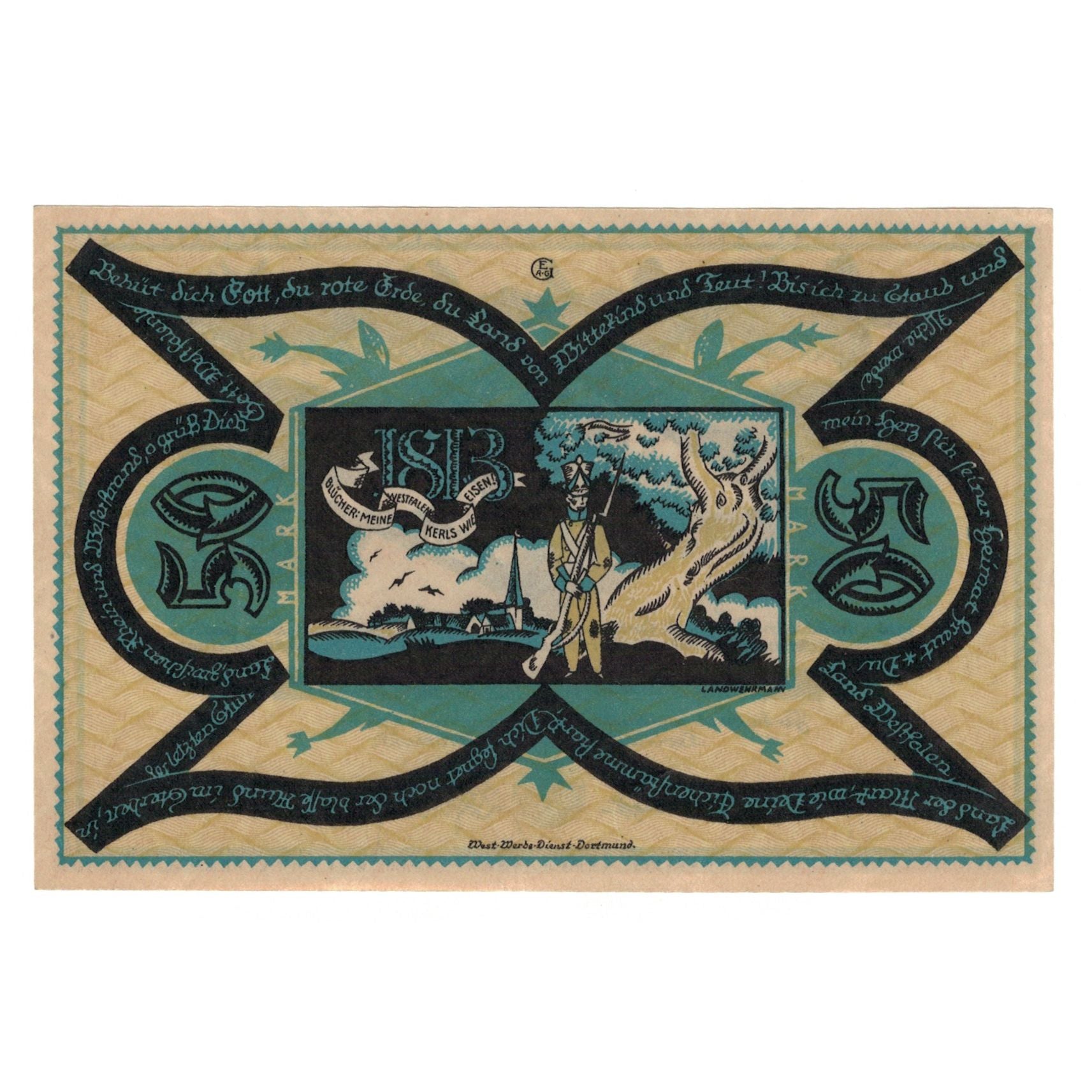 Banknote, Germany, Dortmund und Hörde Stadt und Landkreise, 50 Pfennig