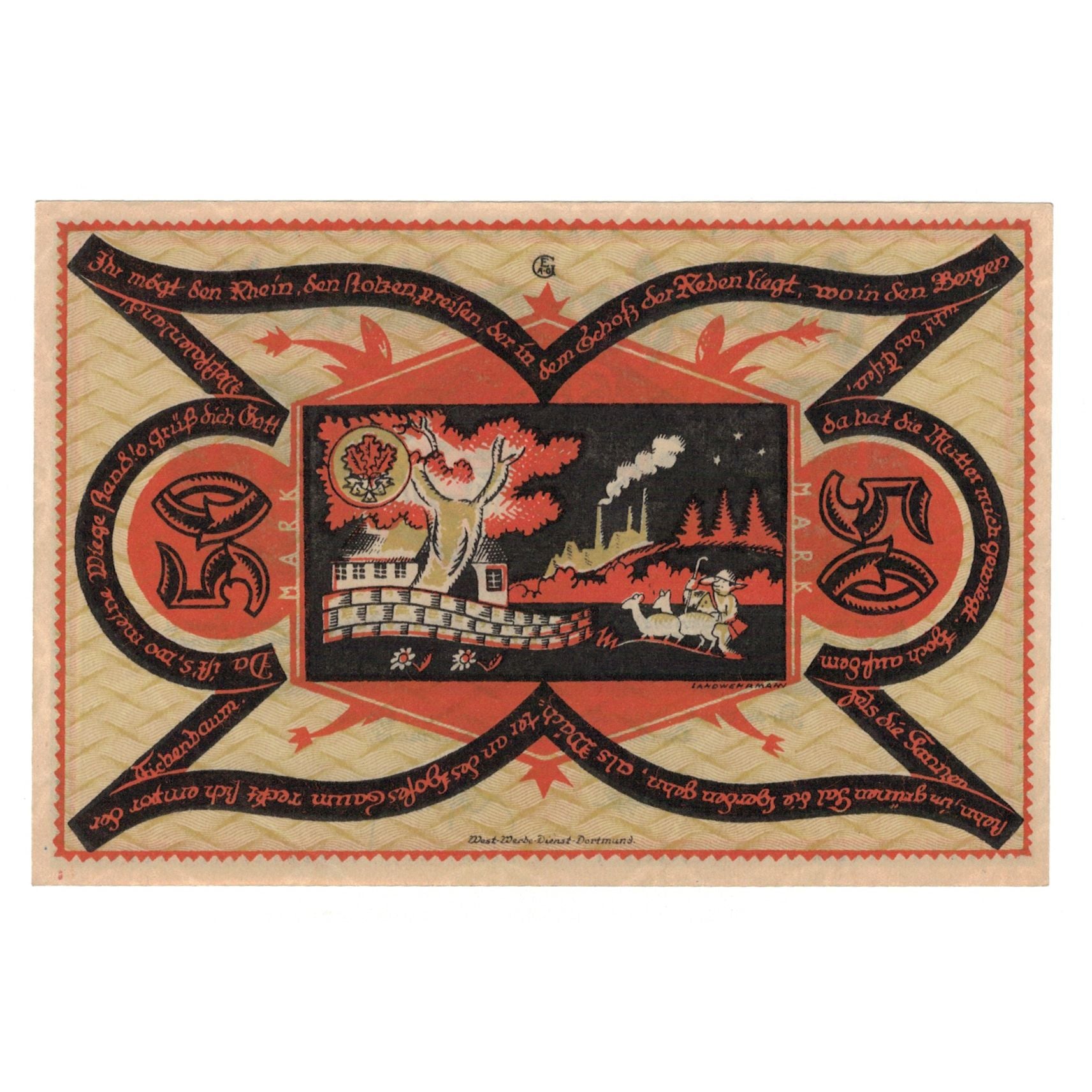 Banknote, Germany, Dortmund und Hörde Stadt und Landkreise, 50 Pfennig