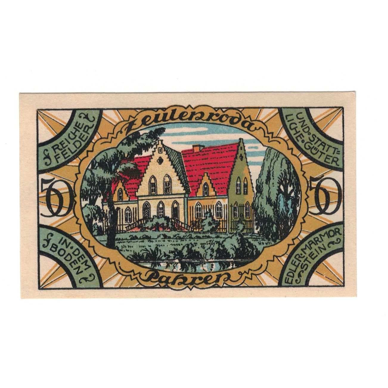 Banknote, Germany, Zeulenroda Stadt, 50 Pfennig, Maison, 1921, 1921-11-01