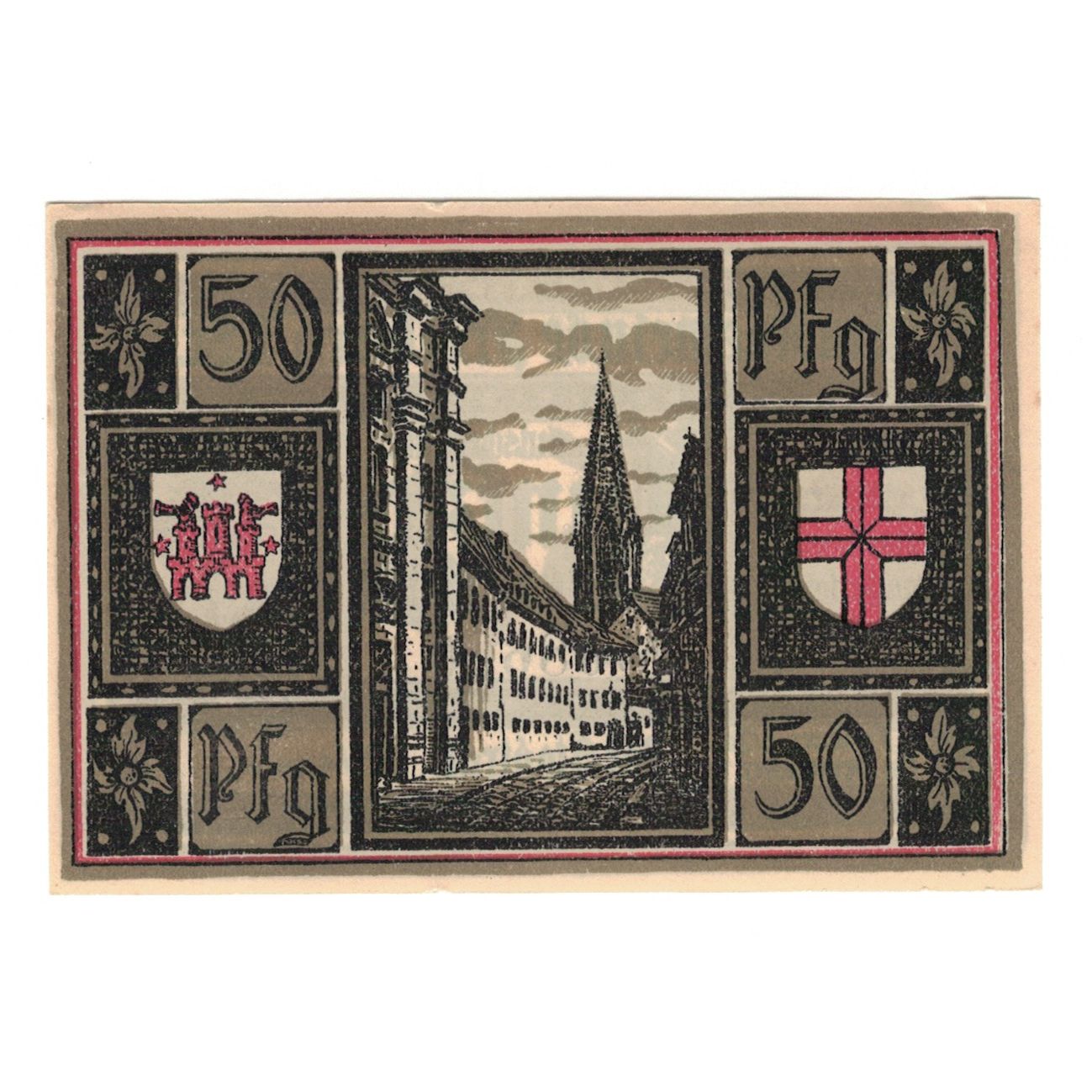 Banknote, Germany, Freiburg i. Br. Stadt, 50 Pfennig, rue, 1921, UNC(65-70)