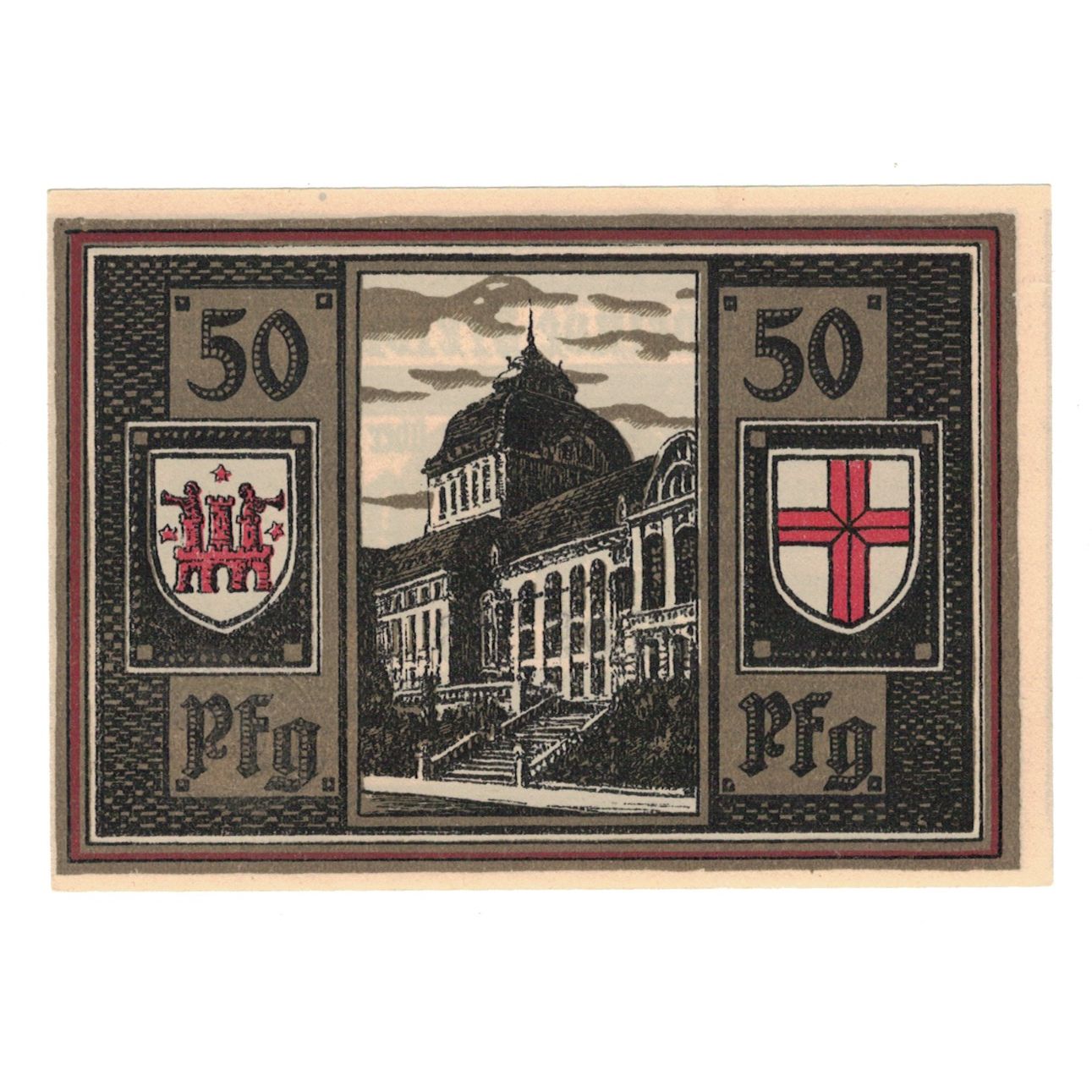 Geldschein, Deutschland, Freiburg i. Br. Stadt, 50 Pfennig, rue, 1921, UNZ