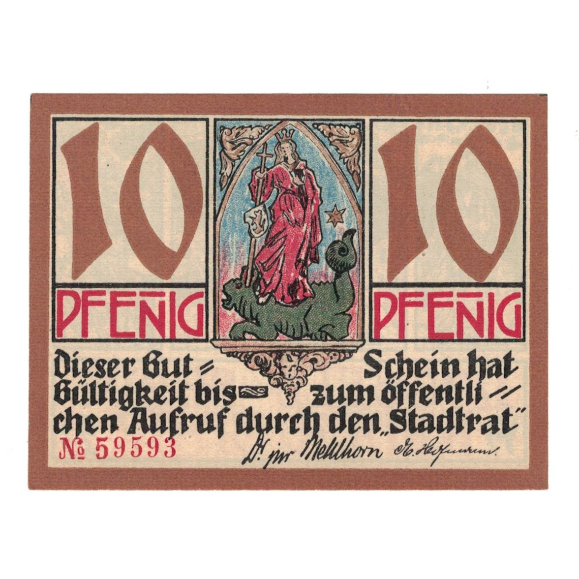 Banknote, Germany, Kahla Stadt, 10 Pfennig, ruelle, 1921, UNC(65-70), Mehl:668.1
