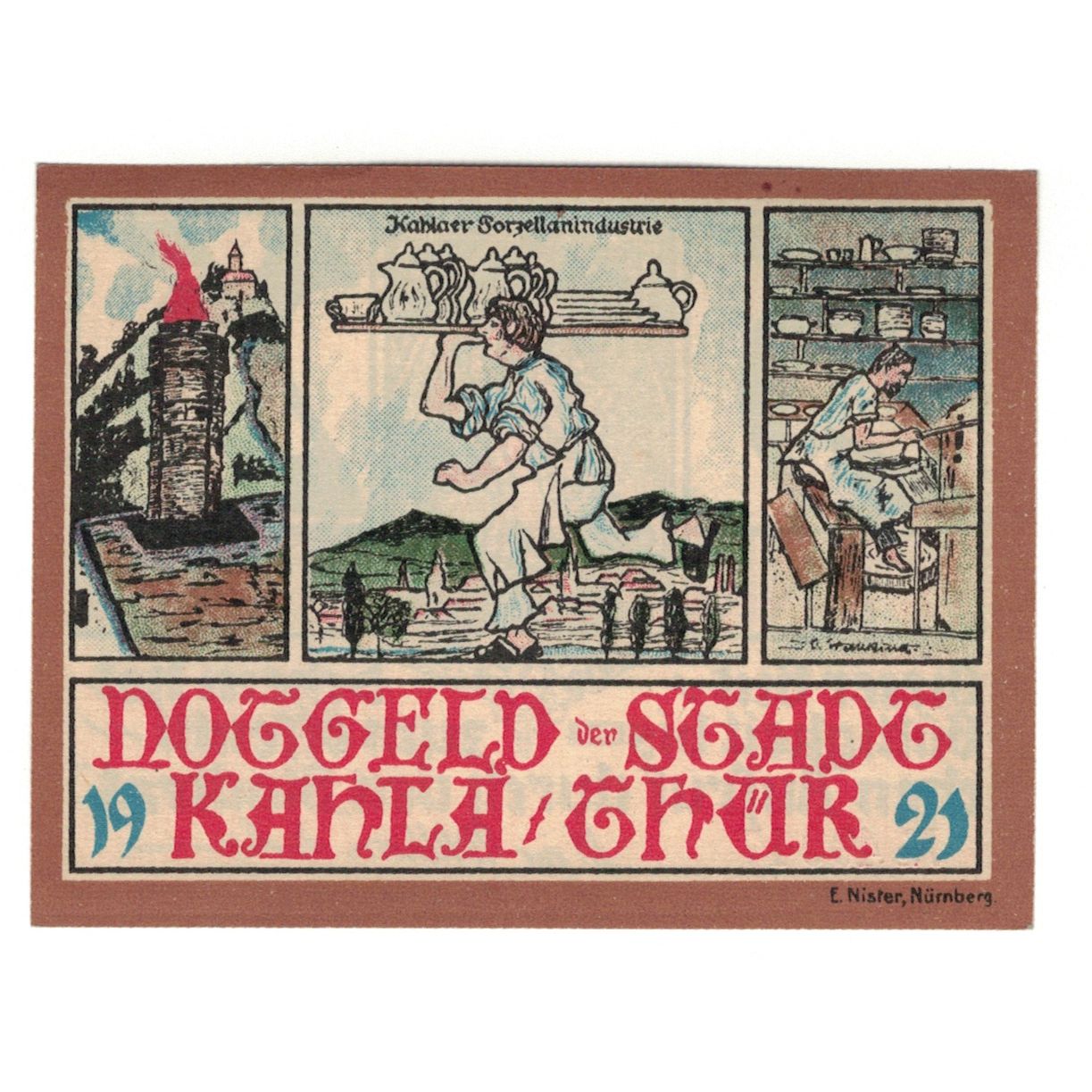 Banknote, Germany, Kahla Stadt, 25 Pfennig, personnage, 1921, UNC(65-70)