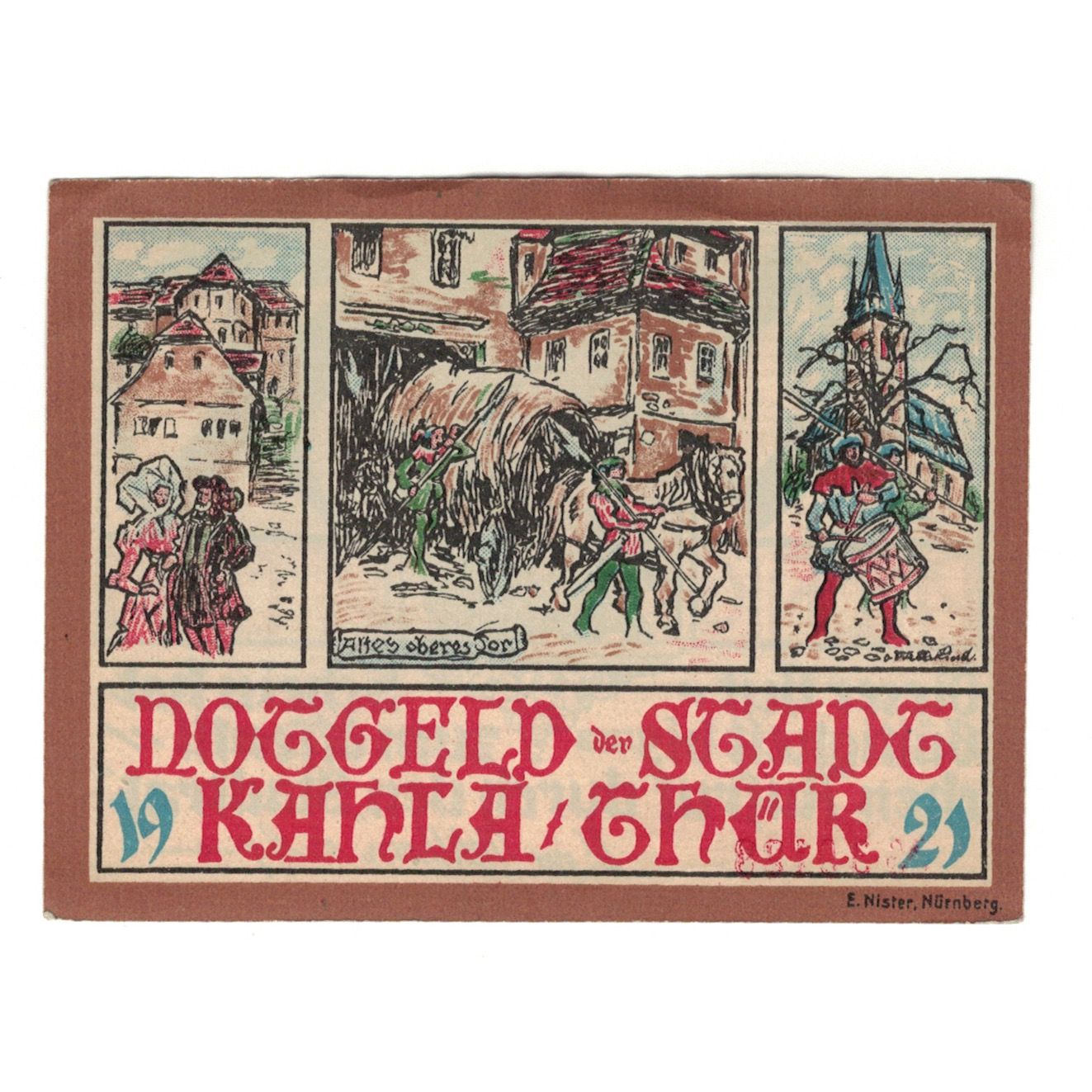 Banknote, Germany, Kahla Stadt, 50 Pfennig, cheval, 1921, UNC(65-70), Mehl:668.1