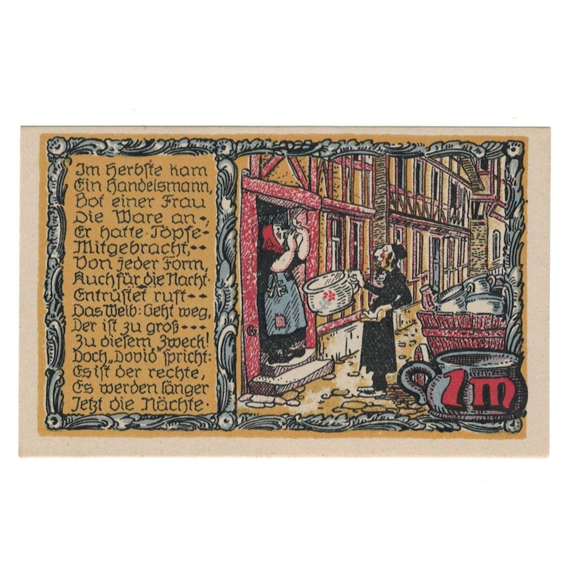 Banknote, Germany, Beverungen Stadt, 1 Mark, personnage, 1922, 1922-03-01