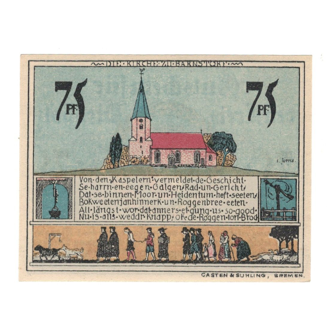 Banknote, Germany, Diepholz Kreis, 75 Pfennig, Animaux, 1921, 1921-08-15