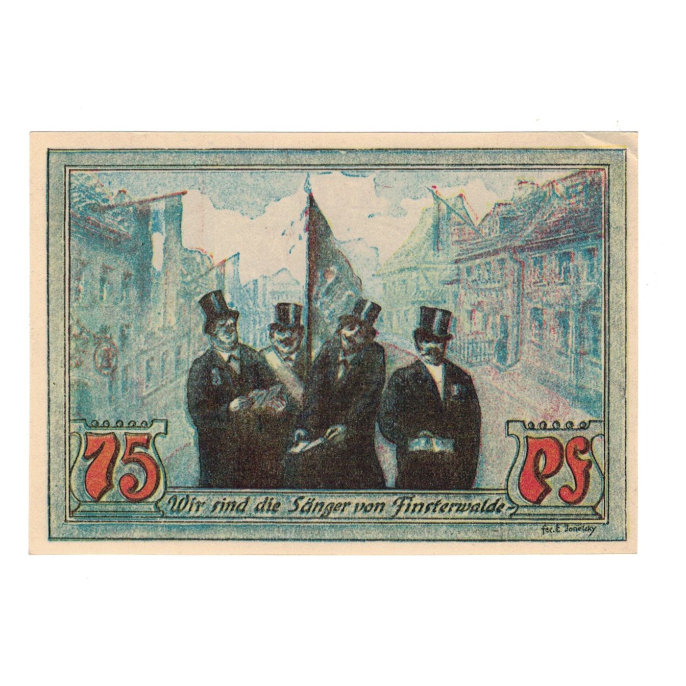 Banknote, Germany, Finsterwalde N.L. Stadt, 75 Pfennig, personnage, 1921