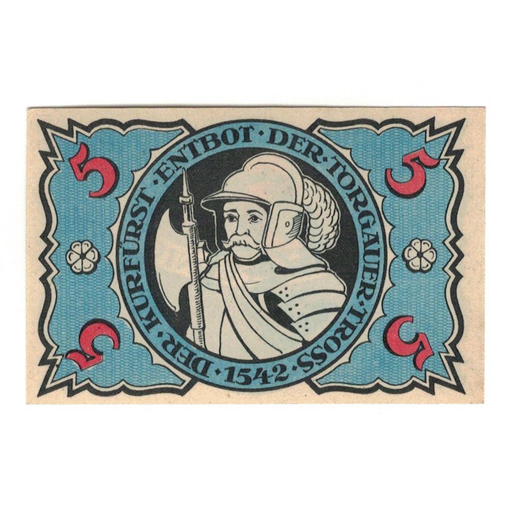 Banknote, Germany, Torgau Stadt, 5 Pfennig, personnage, 1921, 1921-02-10