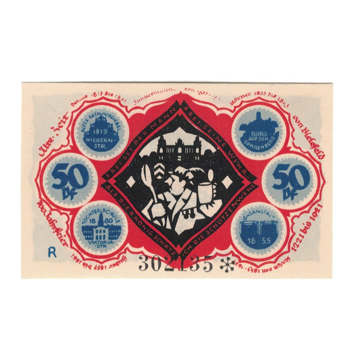 Banknote, Germany, Bielefeld Stadt, 50 Pfennig, personnage, 1921, 1921-05-15