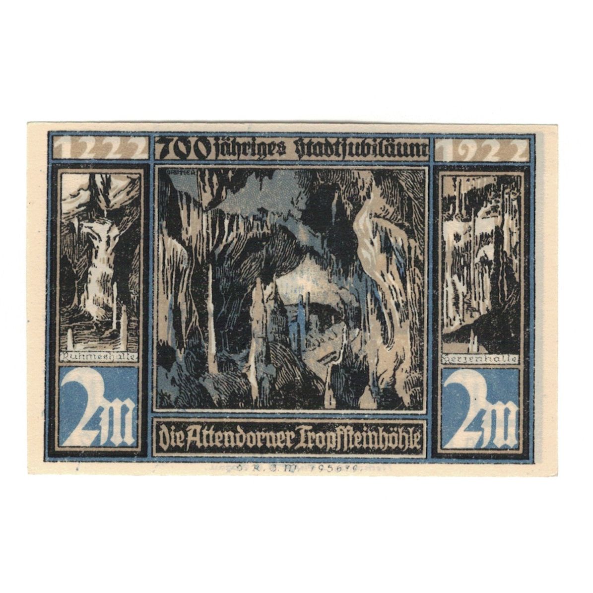 Banknote, Germany, Attendorn Magistrat, 2 Mark, paysage, 1922, UNC(65-70)