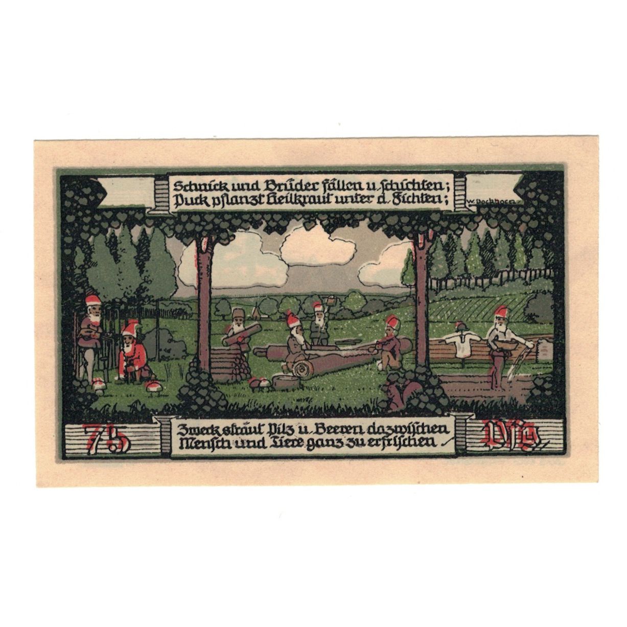 Banknote, Germany, Ballenstedt am Harz Kreis, 75 Pfennig, Maison, 1921