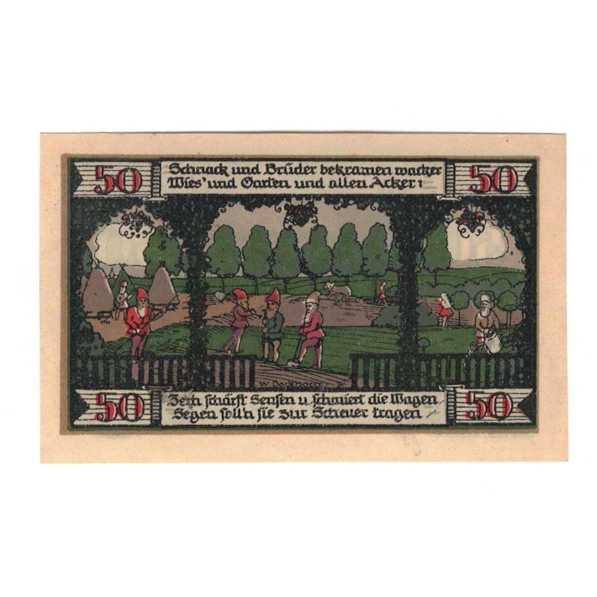 Banknote, Germany, Ballenstedt am Harz Kreis, 50 Pfennig, village, 1921