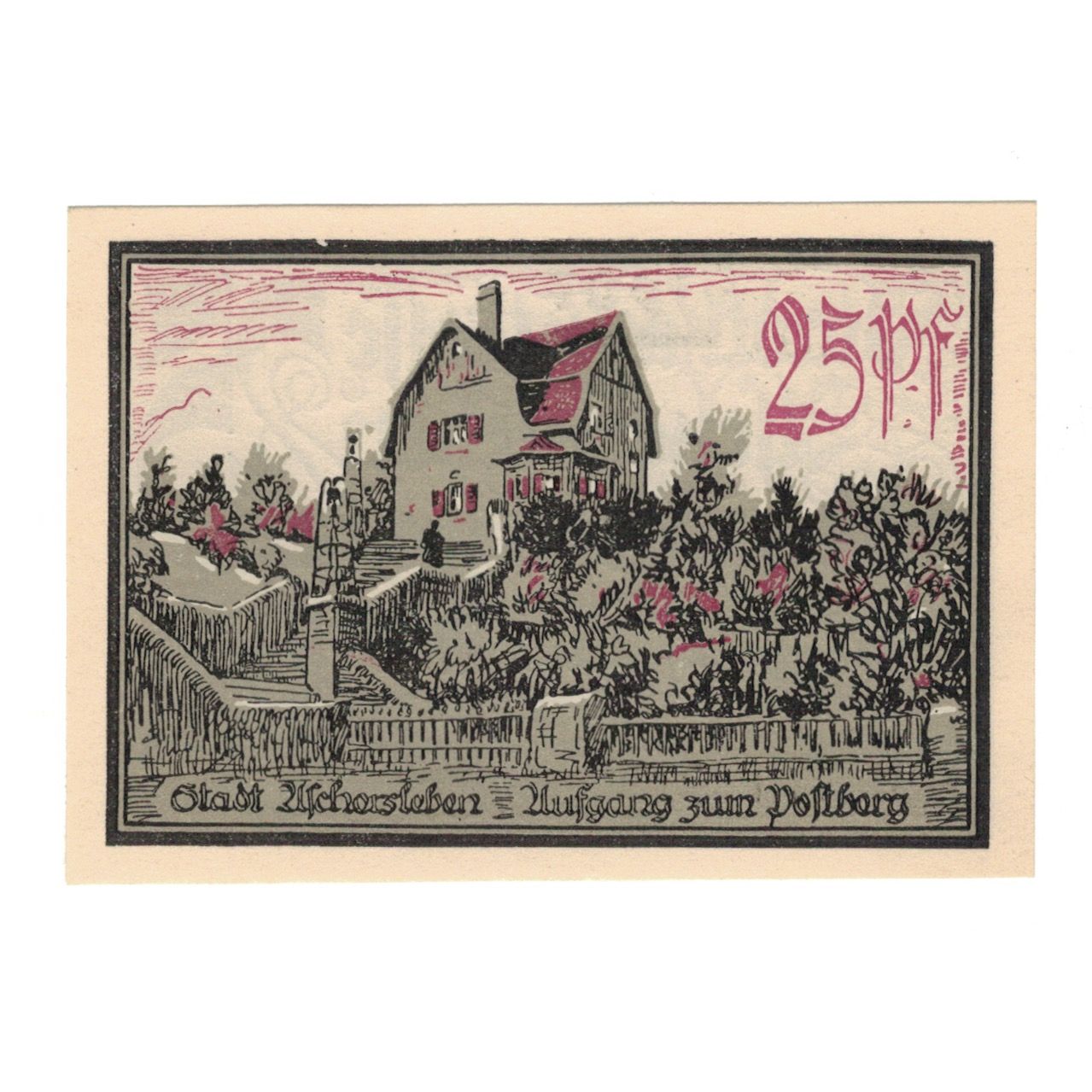 Banknote, Germany, Aschersleben Stadt, 25 Pfennig, Maison, 1920, 1921-03-31