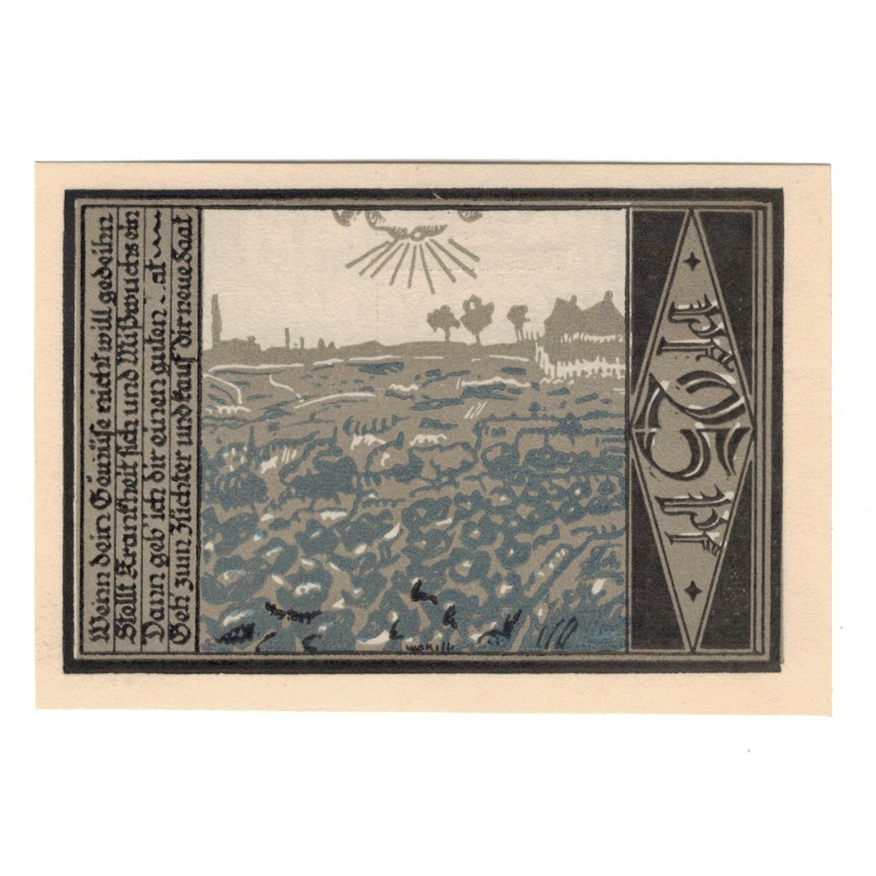 Banknote, Germany, Aschersleben Stadt, 25 Pfennig, paysage, 1920, 1921-03-31