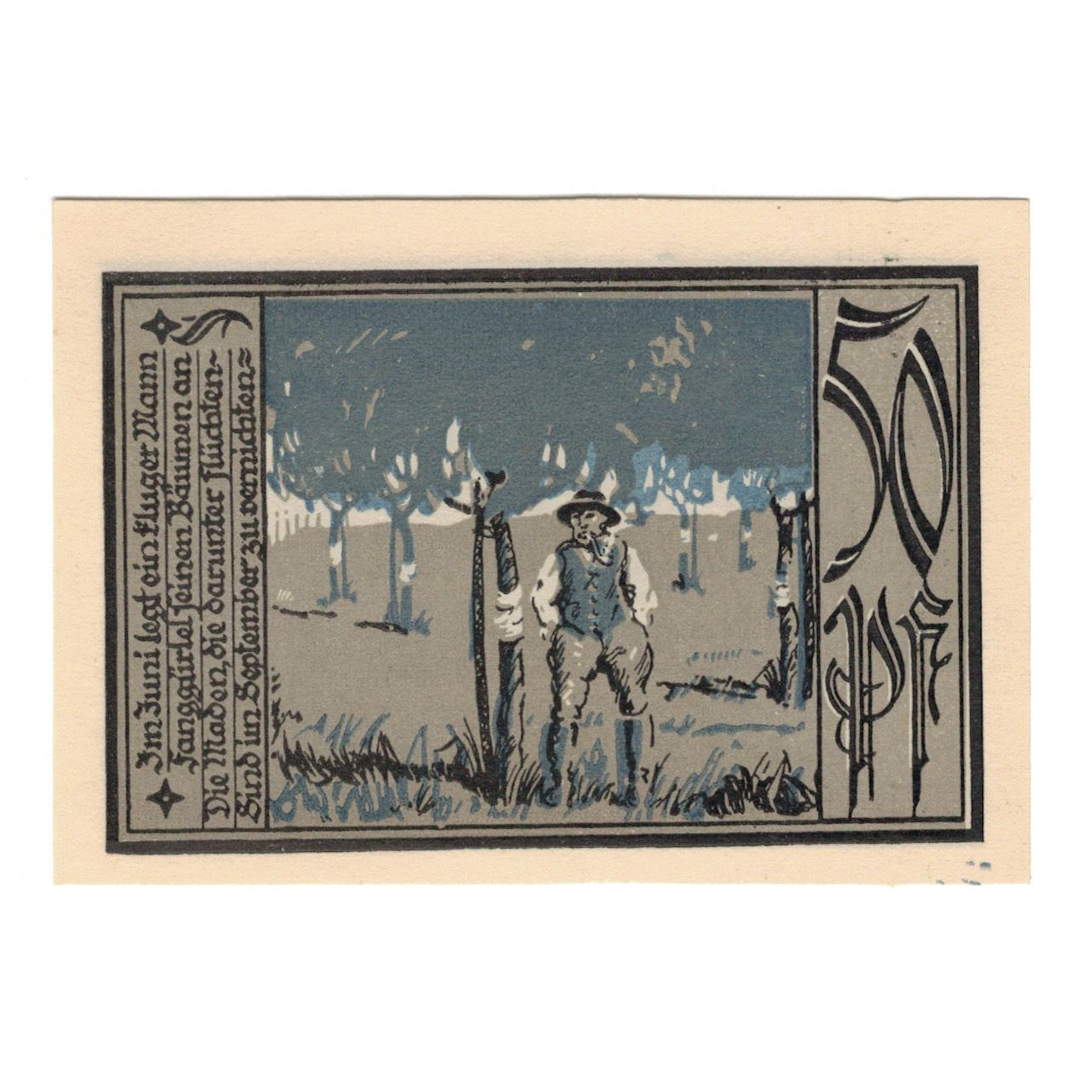 Banknote, Germany, Aschersleben Stadt, 50 Pfennig, personnage, 1920, 1921-03-31