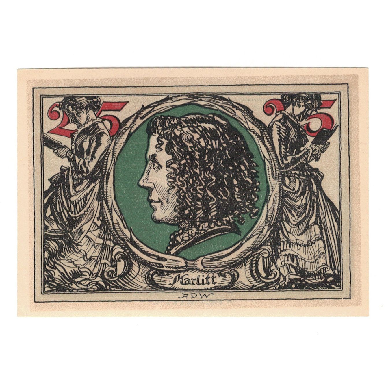Banknote, Germany, Arnstadt Stadt, 25 Pfennig, personnage, 1921, UNC(65-70)