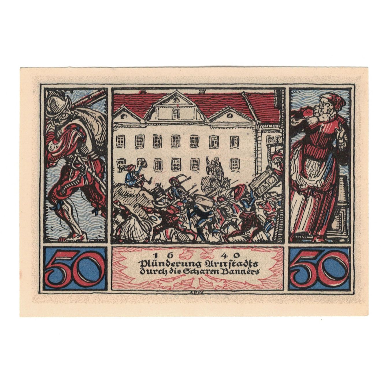 Banknote, Germany, Arnstadt Stadt, 50 Pfennig, Monument, 1921, UNC(65-70)