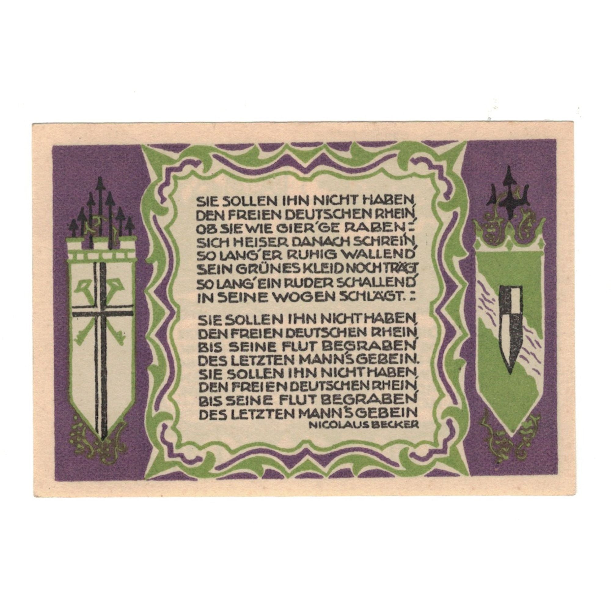 Banknote, Germany, Königswinter Königswinterer Bank und Honnefer Volksbank, 50