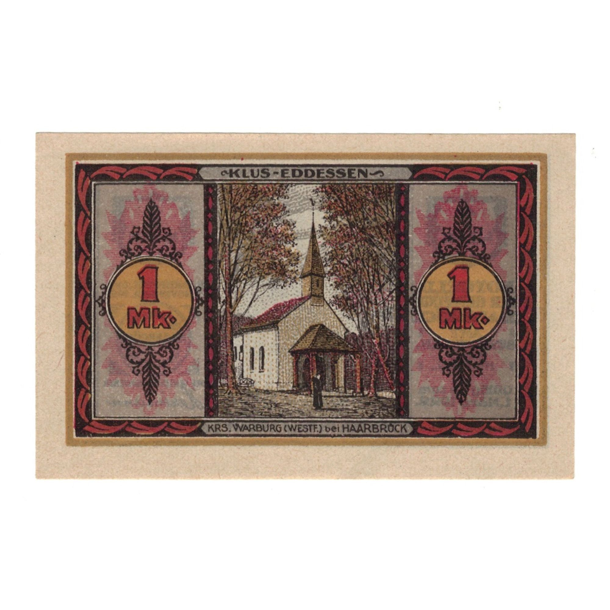 Biljet, Duitsland, Haarbrück Gemeinde, 1 Mark, personnage, 1922, 1922-03-01