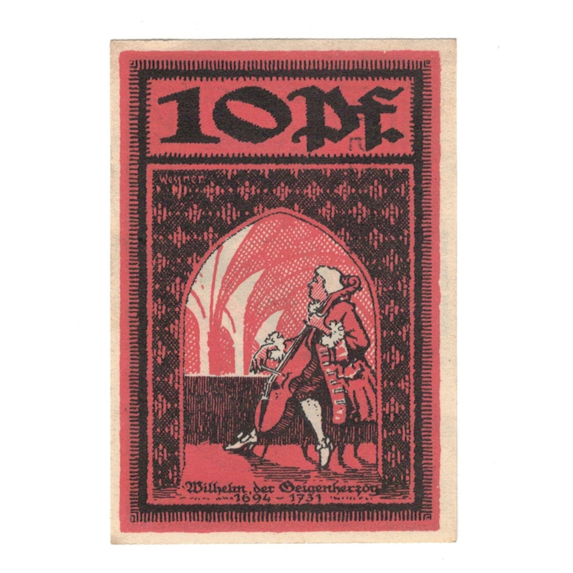 Banknote, Germany, Merseburg Stadt, 10 Pfennig, personnage, 1921, 1921-05-01