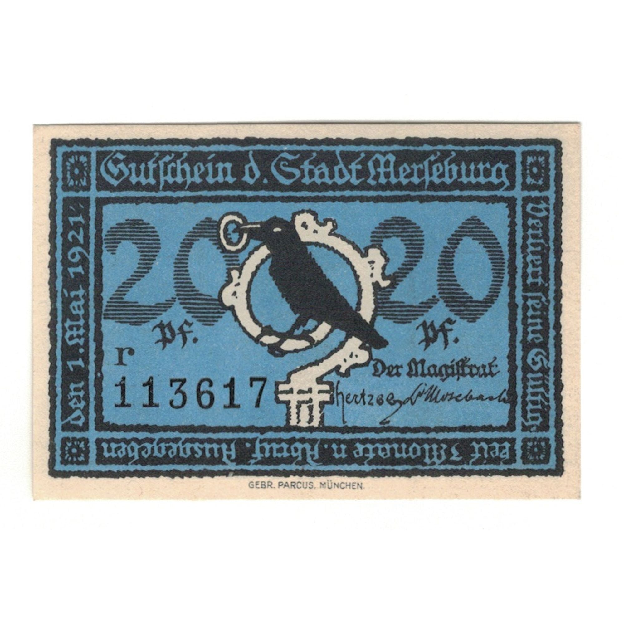 Banknote, Germany, Merseburg Stadt, 20 Pfennig, personnage, 1921, 1921-05-01