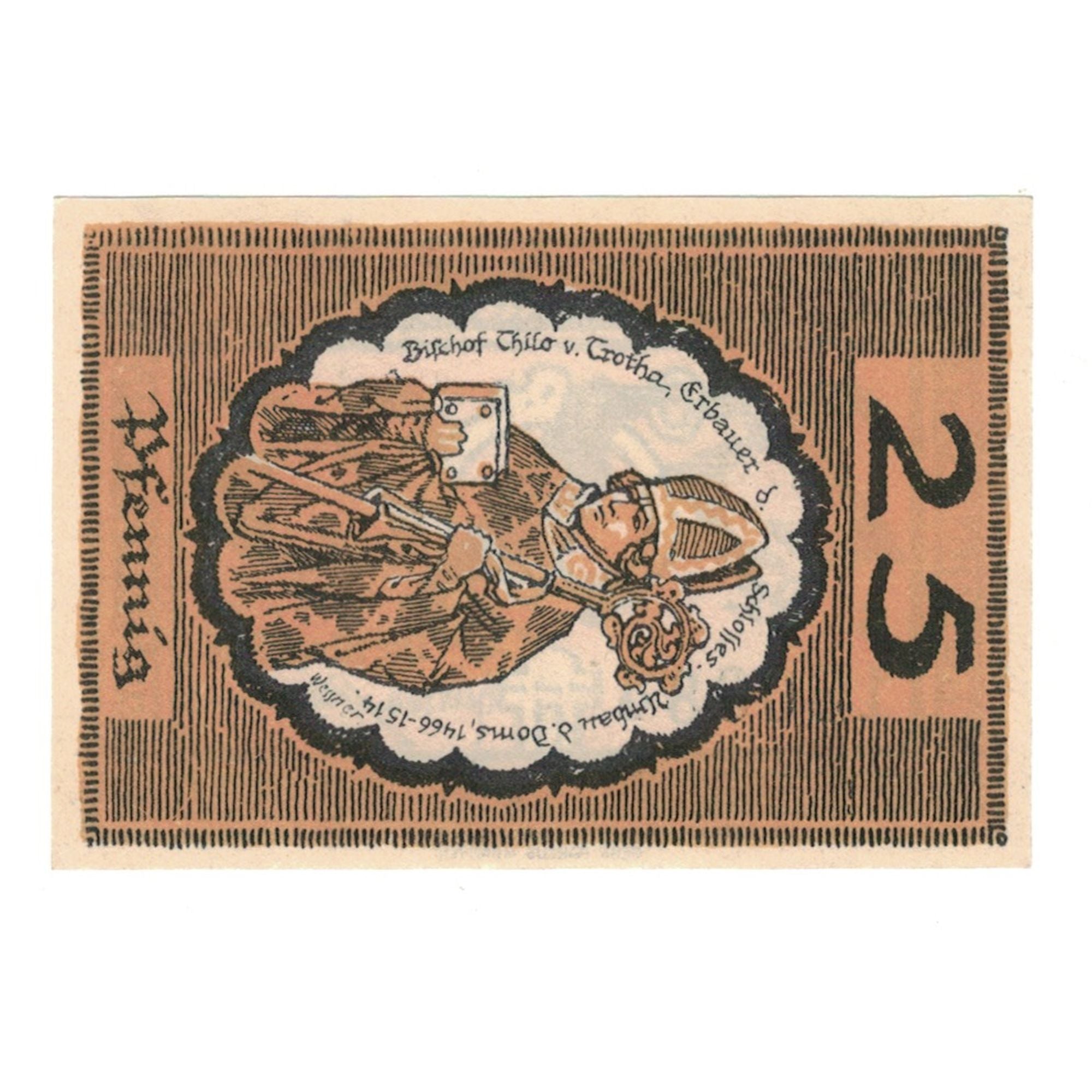 Banknote, Germany, Merseburg Stadt, 25 Pfennig, personnage, 1921, 1921-05-01